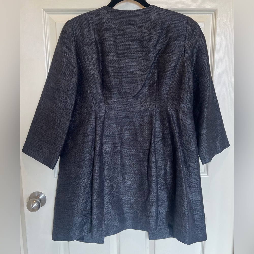 Eileen Fisher Textured Open Front Jacket Blazer Gray Black Size S - Picture 2 of 4